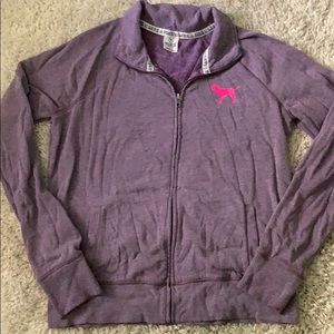 Full zip down PINK sweatshirt